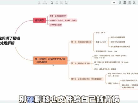 磁盘空间满了报错,怎么解决?
#运维 #Linux #IT #运维工程师 #故障排查