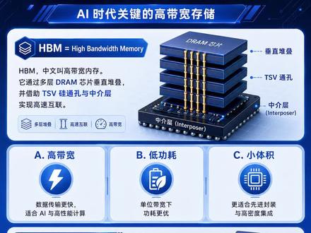 HBM 产业链全梳理以及A股机会 AI 算力越强,对存储带宽的要求越高。HBM 正成为高端 AI 芯片的重要配套。本期带你看懂 HBM 技术、三大国际厂商,以及 A 股相关产业链环节。#AI #半导体 #存储芯片 #英伟达