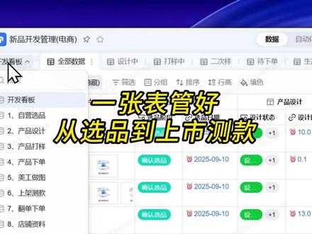 我用一张表搭出了新品从立项到上架的全流程#电商 #新品 #数据可视化 #数据分析 #钉钉