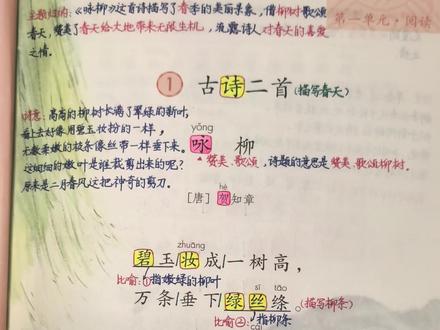 #寒假学习打卡 二年级下册语文第1课《古诗二首》