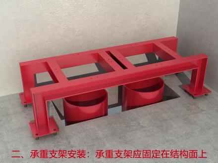工程创优节点做法10 - 4.8 竖向空调水管安装 工艺控制要点:
1、承重支架的设置应通过深化设计和受力计算确定,小于DN200的立管宜每隔5层设置,大于等于DN200的立管宜每隔3层设置,从水平转竖向的上一层开始设置;
2、承重支架应固定在结构面上,型钢支架框架底部距楼板完成面不小于150mm;
3、支撑框架型钢下料应采用机械切割,机械开孔或液压冲孔;支撑板、肋板、弧形保护板的加工尺寸必须标准统一,且切割面平整,无毛刺,所有支架受力件应满焊且双面焊接,承重件与管道焊缝的距离应大于200mm;
4、冷冻水管道支撑板与支撑框架之间采用硬质防腐木板支撑,防腐木板的厚度为20mm,采用镀锌螺栓紧固;
5、如设计要求安装补偿器,则承重支架必须设置在补偿器上部;
6、水管穿越楼板处应设置套管,套管高度高于地面完成面20mm,套管内径应满足设计规定厚度的保温层通过,套管与管道间采用不燃保温材料填实;
7、冷却水出屋面管道应做接地跨接,出外墙处做防水封堵,管井应做挡水坎。