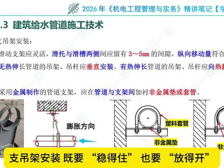 【一建机电】管道支吊架安装 一建机电学习笔记分享,每天学习一点点~#学习打卡#一建#一级建造师#一建备考#一建机电学习