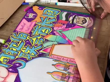 英语作业手抄报,阿联酋主题#手抄报 #儿童画