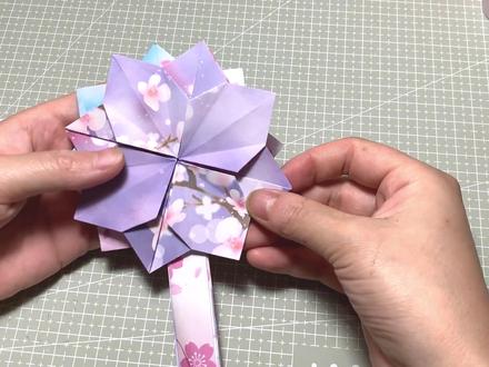 折纸教程:慢节奏版的樱花书签,粉嫩气质够强