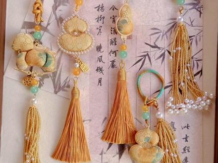 一分钟教你宋锦挂件自由~#手工diy制作 #手工作品 #手作饰品 #手工挂件 #手工diy