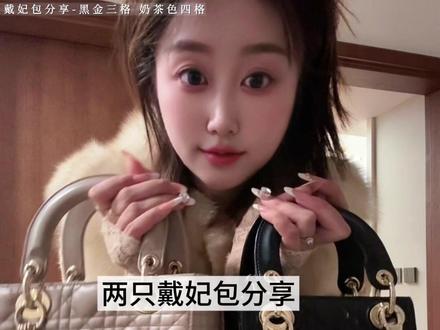 纯分享|自用的三格黑金戴妃和四格奶茶色戴妃#戴妃包