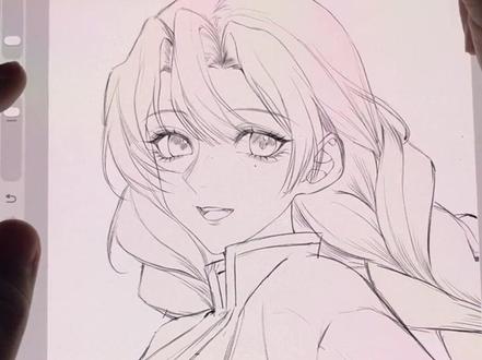 有手就行!超详细甘露寺蜜璃头发上色教程 #绘画教程 #插画 #iPad绘画 #procreate #甘露寺蜜璃