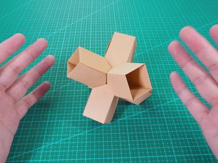 纵横交错艺术感的组合折纸,有点像古代的鲁班锁 #折纸 #手工