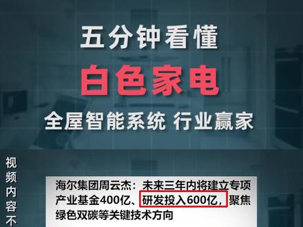 #白色家电 (3):巨头下场厮杀,智能家居空间争夺战进入白热化阶段!#财经知识 #智能家居 #冰箱 #家具