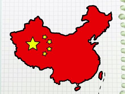 1分钟学会画中国地图简笔画#中国地图