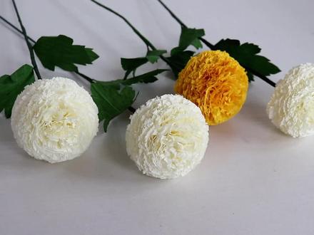 #手工 #diy 手工纸花diy 皱纹纸乒乓菊。