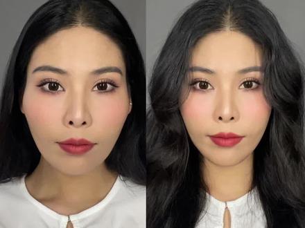 修容越狠越能显脸小?我这种真性的高颧骨、太阳穴凹陷的脸型你试试!#八字刘海 #发型 #美妆