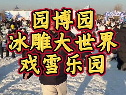 园博园冰雕大世界和戏雪乐园开园了#冰雪乐园 #园博园戏雪乐园 #冰雕大世界 #东营元旦游玩