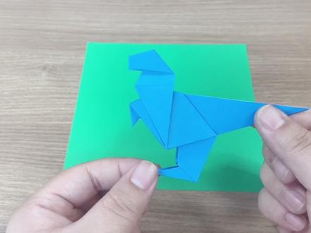 霸王龙折纸 简单几步折霸气凶猛的霸王龙 小时候最喜欢的霸王龙