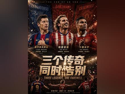 一夜之间,三个传奇同时告别! #卡塞米罗#格列兹曼#莱万#足球#懂球王 #足球