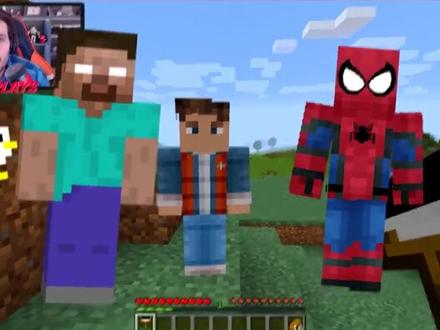 我的世界:画HIM能把HIM召唤出来?还召唤出蜘蛛侠,双方对抗