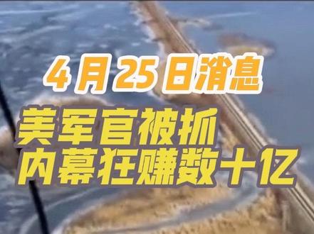 美军官被抓,内幕狂赚数十亿#国际