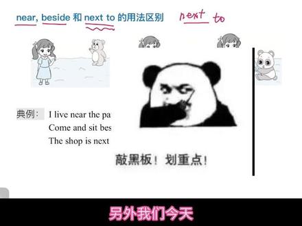 六年级上册英语第一单元易错辨析,near,beside,next to的区别是什么?#人教版小学英语 #每天学习英语一点点 #六年级上册英语 #小学英语 #关注我持续更新小学知识