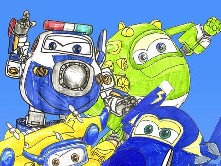 超级飞侠大集合!#超级飞侠 #简笔画 #机器人