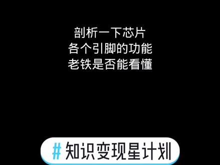 #知识变现星计划 芯片解析各个引脚功能#电工知识