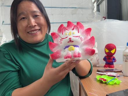 #石膏娃娃 #手工diy 九尾狐渐变色怎么画,用笔手法是关键#晒晒你画的石膏娃娃 #心灵手巧