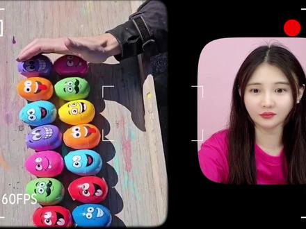 奇葩解压瓶子挑战!彩色表情鸡蛋太萌了,没想到它的声音超酥脆 #解压