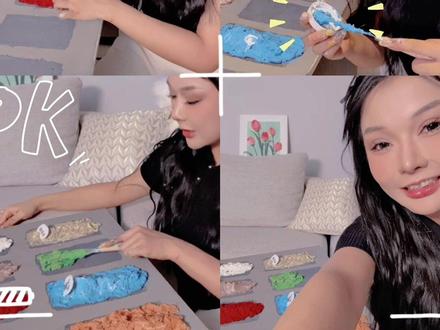 画完才想起来如果开始贴个白边应该会更好看 但是生活就是要有不完美才完美的对叭#vlog日常 #肌理画