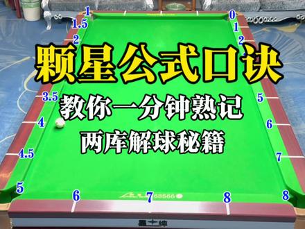 颗星公式口诀 让你一分钟学会并记住两库解球秘籍 #颗星公式 #两库解球 #勾球 #台球技巧 #中八