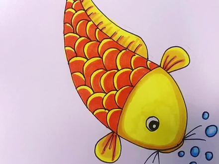用字母S画大鲤鱼,适合小朋友画的简笔画#简笔画 #宝宝爱画画 #鱼简笔画 #小动物简笔画 #马克笔
