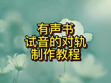 有声书主播简易对轨教程、有声书主播#有声书主播 #有声书录制 #有声书赚钱音 #有声书录音