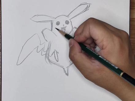 在座的各位皮卡丘都会画吧#手绘 #绘画教程 #皮卡丘 #黑白画