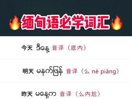 缅语中的这些词汇你都会吗@抖音小助手 #缅语 #缅甸 #缅甸语