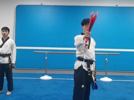 跆拳道-后踢、后摆、旋风踢、双飞脚靶握法