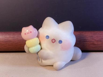 拿棒棒糖的暹罗猫~ #lulu噜撸土 #超轻粘土 #表情包 #暹罗猫 #手工