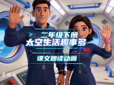 二年级语文下册|第六单元|太空生活趣事多|课文朗读动画 #二年级 #二年级语文下册 #课文动画 #课文朗读 #太空生活趣事多
