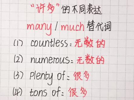 many/much替代词!干货!建议收藏!✍️#科普知识 #青少年成长手册 @抖音青少年
