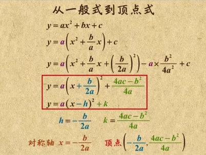 二次函数之从一般式到顶点式#初中数学 #中考数学 #学霸秘籍 #数学思维 #每天学习一点点