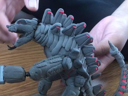 超轻粘土手工制作机械哥斯拉,满满的细节震惊到我了。