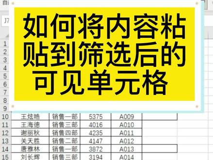 #电脑培训 #office培训 #成都办公软件培训 如何将内容粘贴到筛选后的可见单元格?