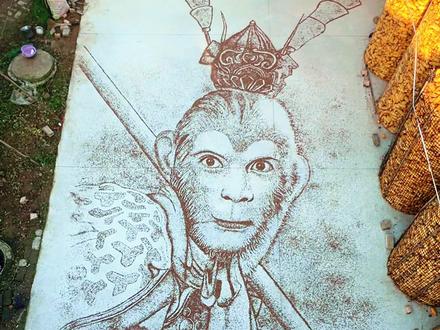 画一幅齐天大圣-孙悟空#我的乡村生活 #画画