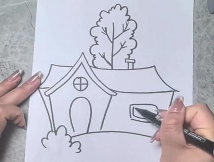 一撇一捺画房子#画画教程 #种草好物