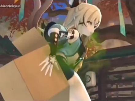 小可套着箱子放烟雾气