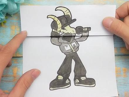 一款周五之夜牛头怪搞笑卡通画,有趣骷髅头拉开,这是牛头王吗?