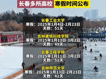 长春多所高校寒假时间公布。#长春就是长春