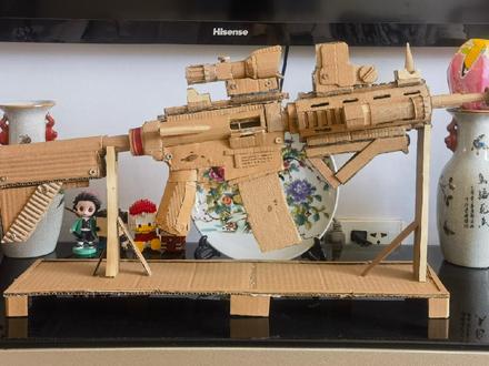 #纸板制作满配HK416枪模
暑假手工制作