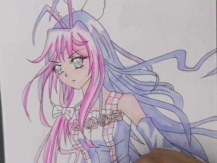 她有小舞的颜值,唐三的头发,头上还有个蝴蝶结,你猜猜她是谁?#马克笔绘画 #绘画 #动漫手绘 #斗罗大陆#唐舞桐