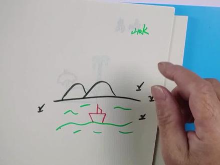 简单的山水怎么画?这里教给你方法,很容易就能学会 #简笔画 #幼儿简笔画 #儿童简笔画