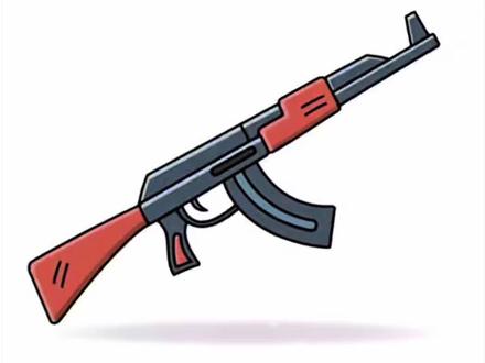 枪简笔画AK47 枪简笔画Ak47#枪怎么画 #创意简笔画