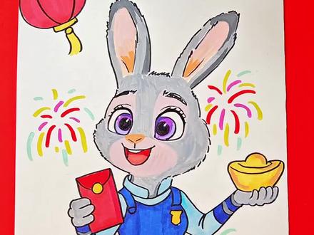 兔子警官拜年版#绘画 #疯狂动物城