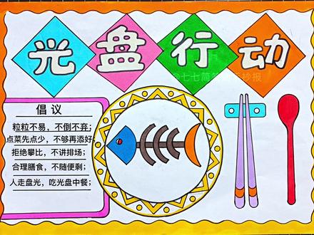 光盘行动,节约粮食从我做起,不剩菜不剩饭 #光盘行动手抄报 #光盘行动从我做起 #光盘行动节约粮食 #小学生手抄报 #手抄报模版